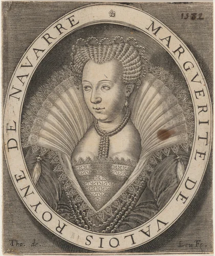 Marguerite de Valois, Wife of Henry of Navarre by Thomas de Leu, print, 1560-1620