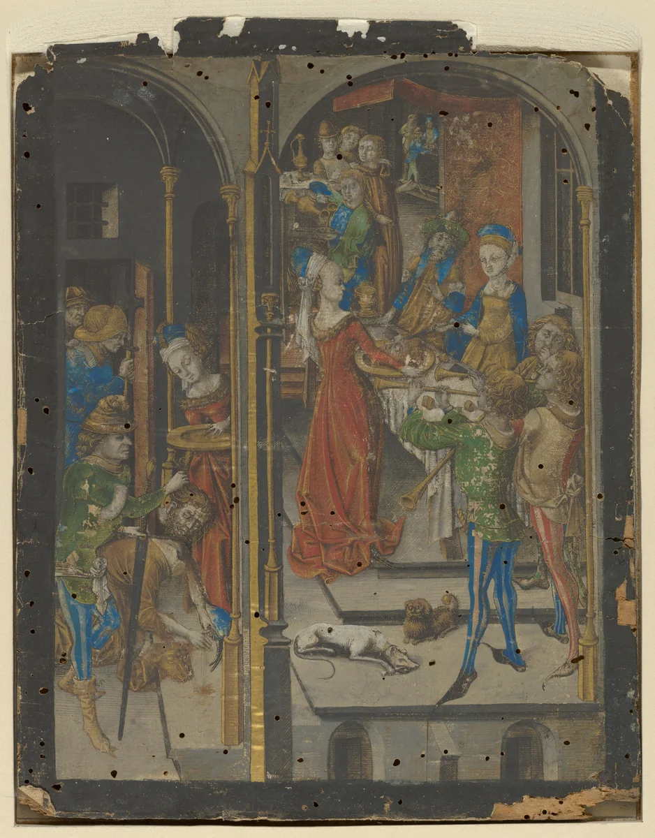 The Beheading of St. John the Baptist by Israhel van Meckenem, print, 1490-1500