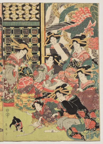 A Picture of the Viewing in the Pleasure Quarters by Kikukawa Eizan, print, 1810-1819