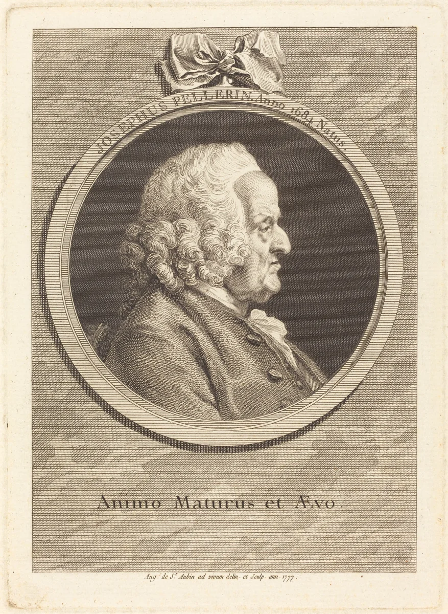 Joseph Pellerin by Augustin de Saint-Aubin, print, 1777