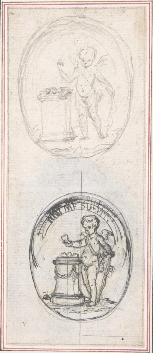 Design for a Box-Lid by Hubert François Gravelot, drawing, 1710-1773