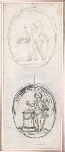 Design for a Box-Lid by Hubert François Gravelot, drawing, 1710-1773