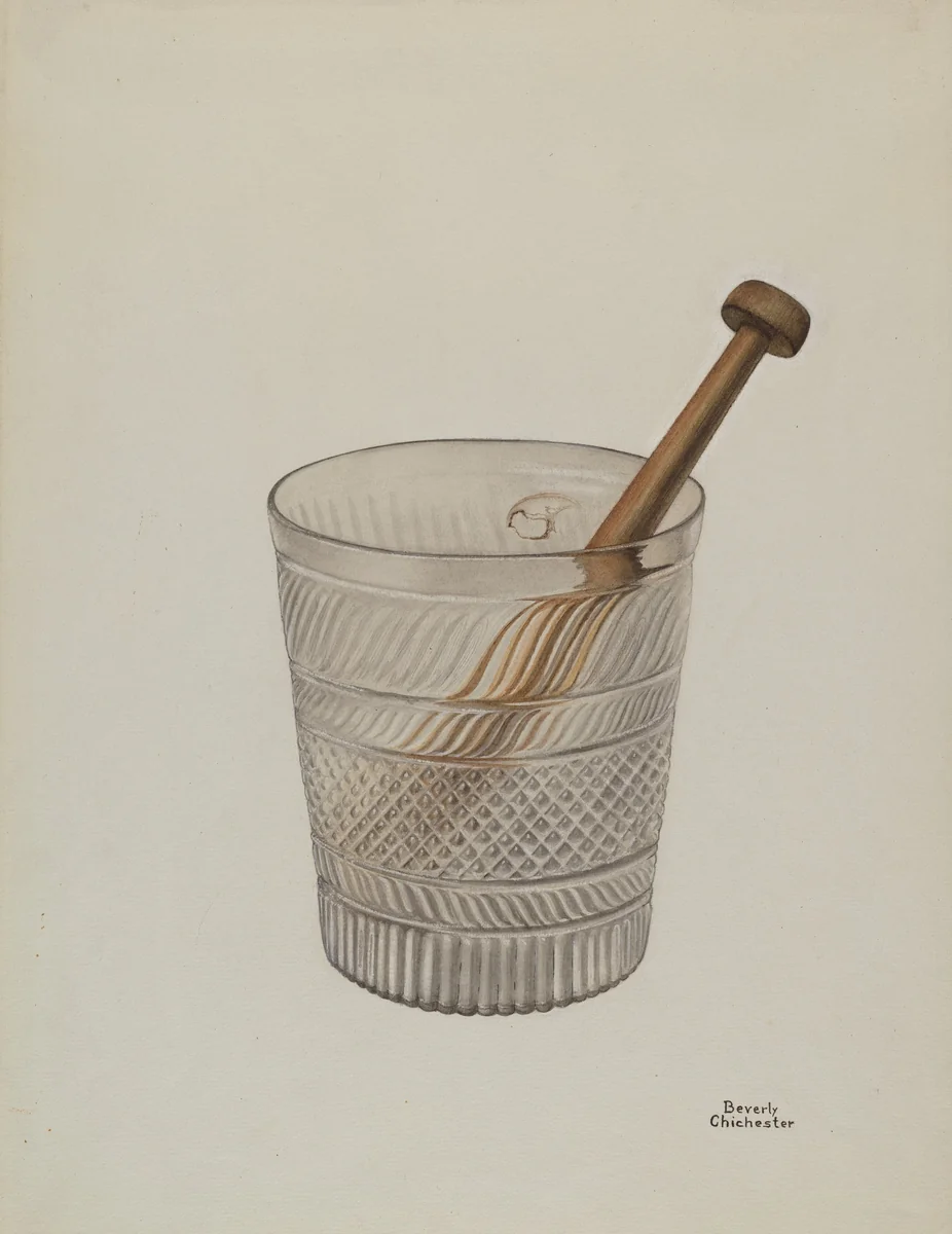 Toddy Glass by Beverly Chichester, index of american design, 1935-1942