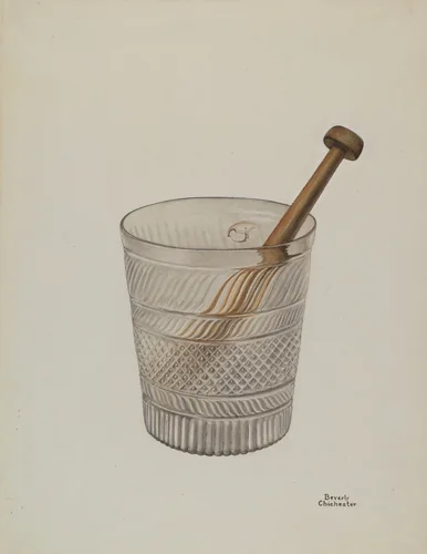 Toddy Glass by Beverly Chichester, index of american design, 1935-1942