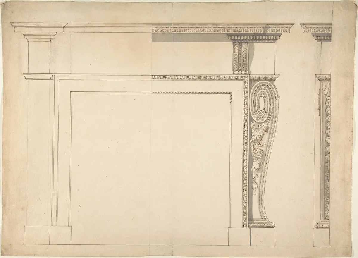 Design for a Chimneypiece by Sir William Chambers, drawing, 1740-1800