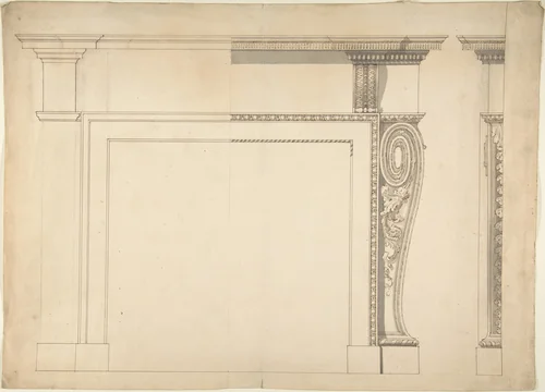 Design for a Chimneypiece by Sir William Chambers, drawing, 1740-1800