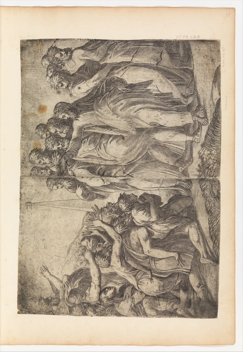 Christ Healing the Lepers by Andrea Schiavone, print, 1510-1563