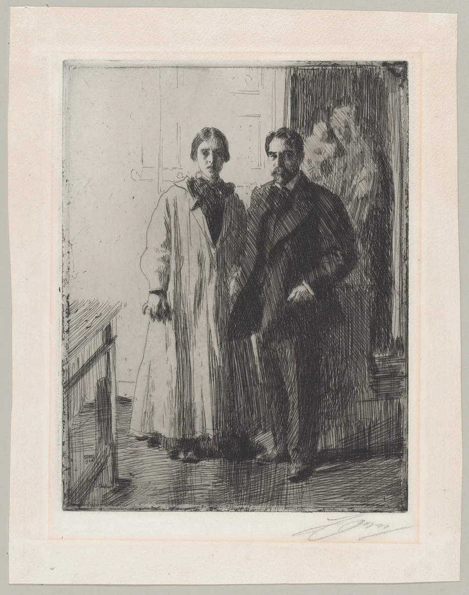 Mr. and Mrs. Atherton Curtis by Anders Zorn, print, 1906