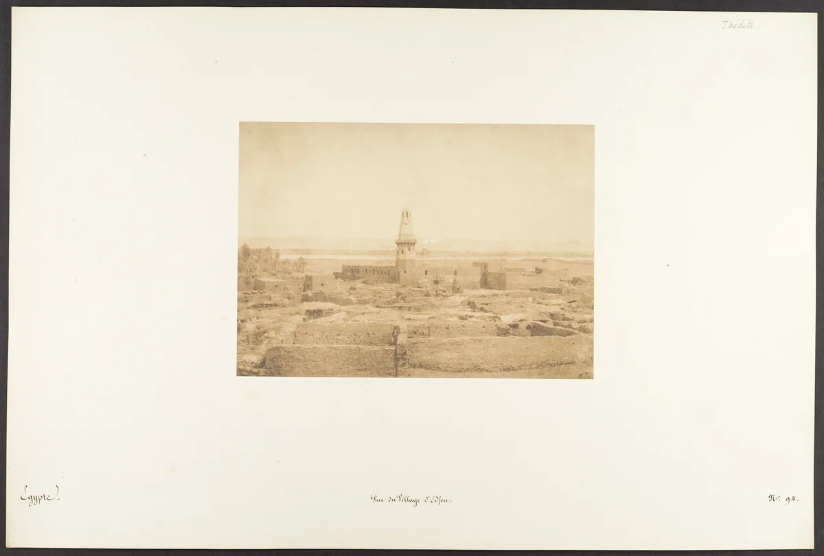 Vue du Village d'Edfou by Maxime Du Camp, photograph, 1849-1850