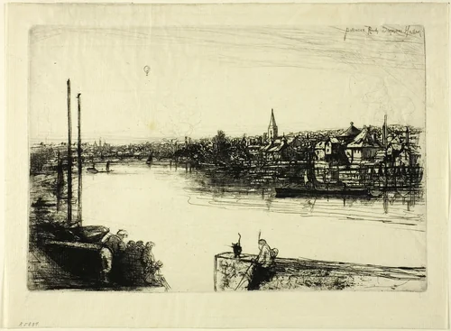 Battersea Reach by Francis Seymour-Haden, print, 1863