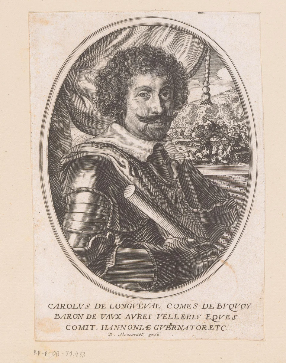 Portret van Karel Bonaventura van Longueval by anonymous, print, 1610-1668