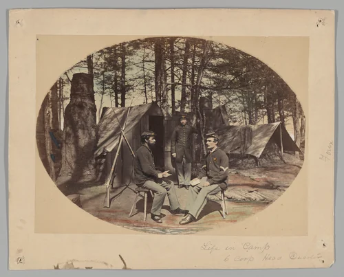 Life in Camp, 6th Corp Headquarters by Egbert Guy Fowx, photograph, 1862-1866