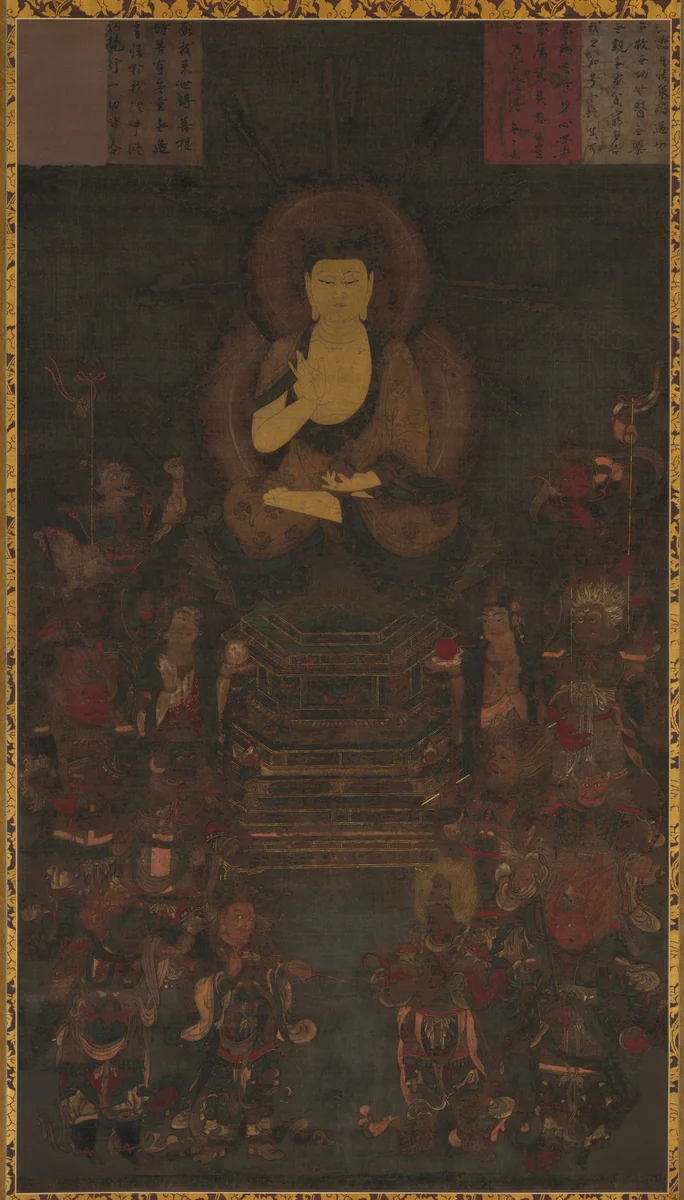 Medicine Master Buddha and the Twelve Divine Generals by Unknown, painting, 1185-1333
