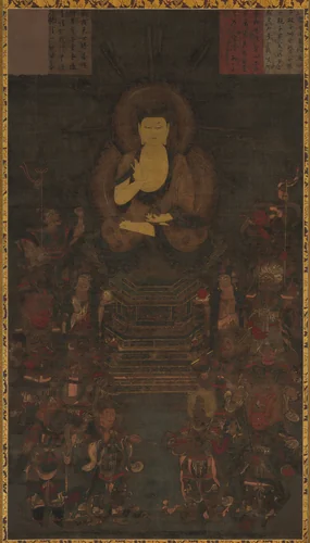 Medicine Master Buddha and the Twelve Divine Generals by Unknown, painting, 1185-1333