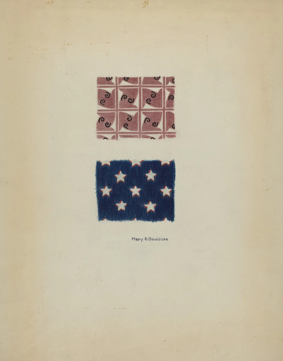 Printed Swatches by Mary C. Davidson, index of american design, 1935-1942