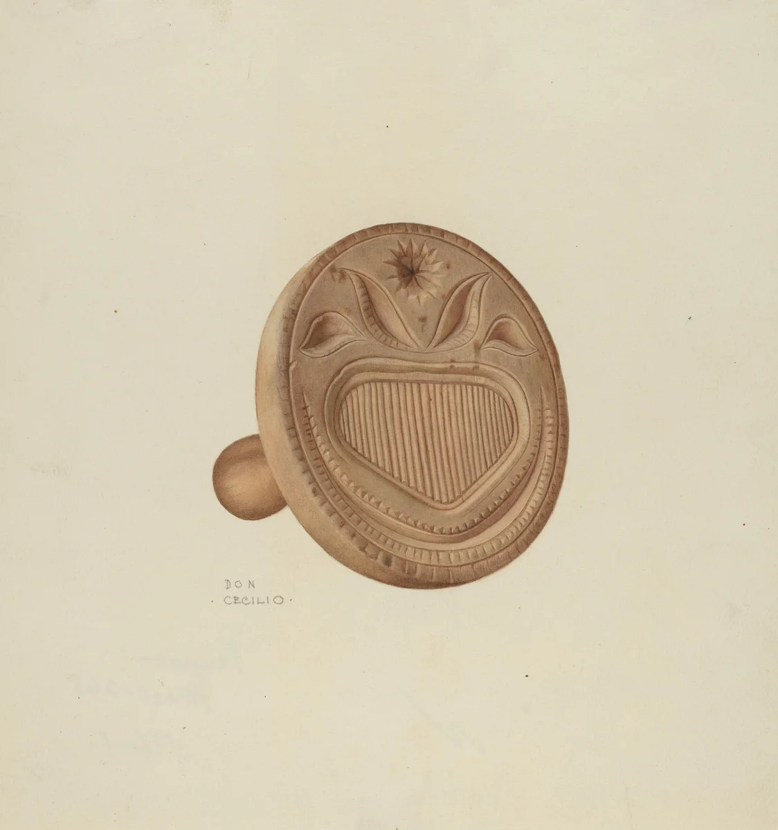 Buttermold by Don Cecilio, index of american design, 1939