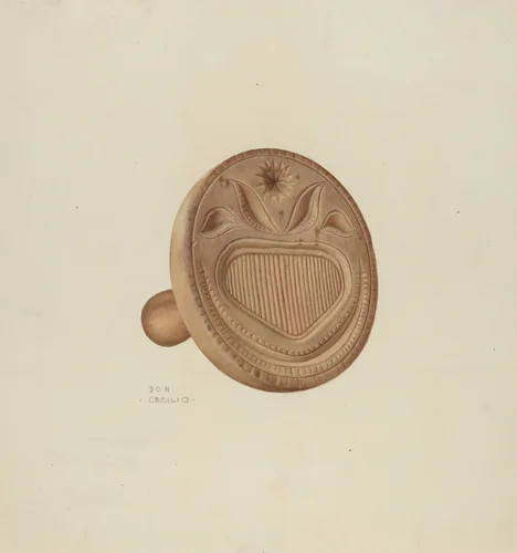 Buttermold by Don Cecilio, index of american design, 1939