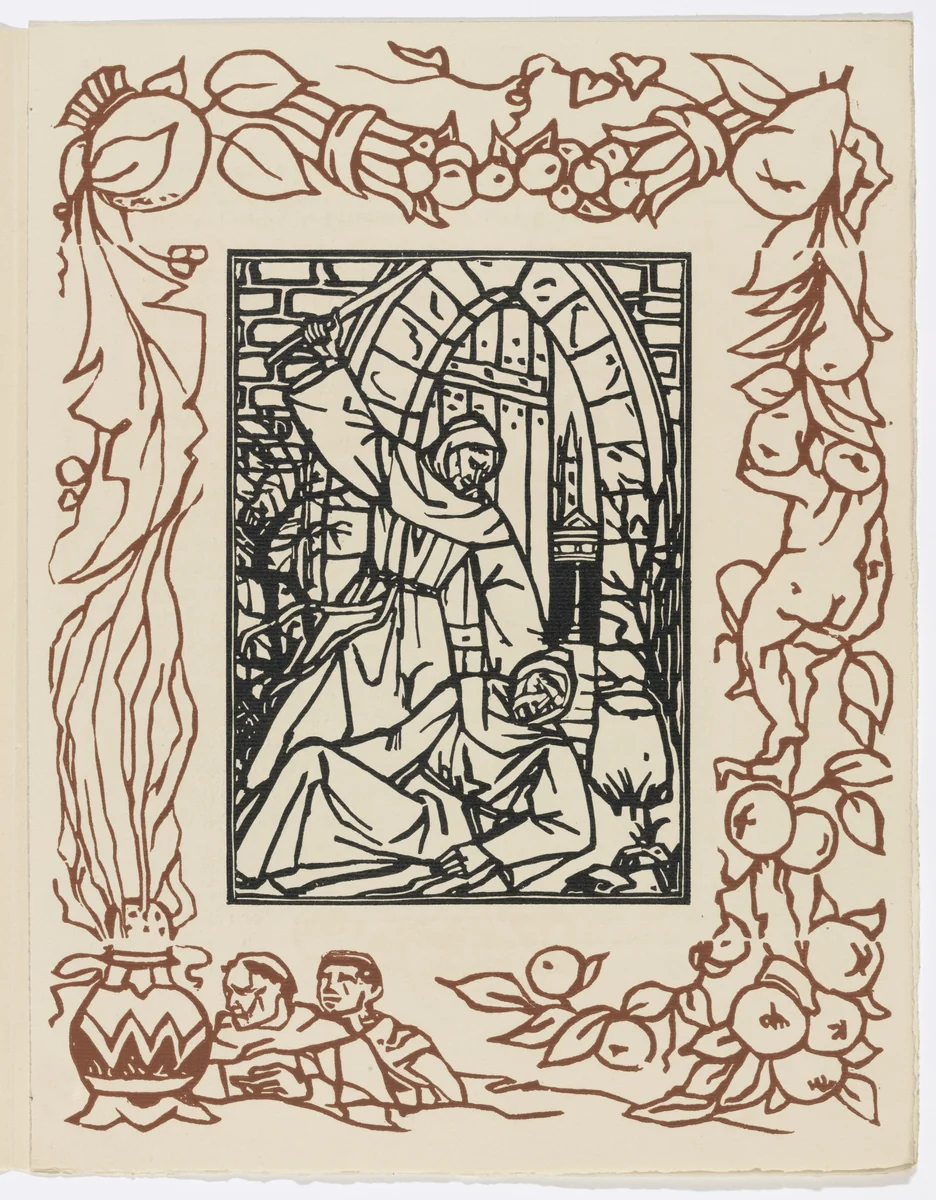 Plate (page 59) from Les Petites Fleurs de St. François (The Little Flowers of St. Francis) by Émile Bernard, illustrated book, 1928