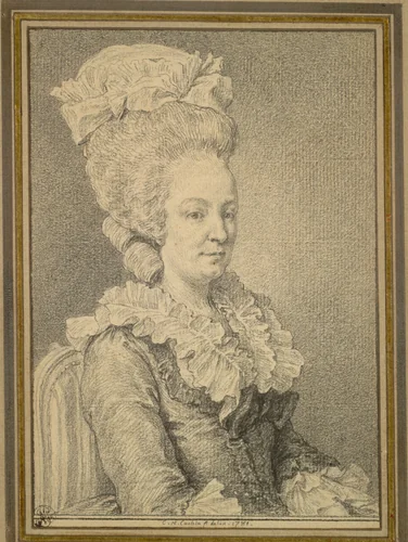 Half-length Portrait of a Seated Woman by Charles Nicolas Cochin, drawing, 1781