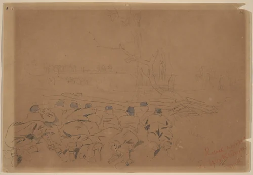 Rebel Works at Yorktown by Winslow Homer, drawing, 1862