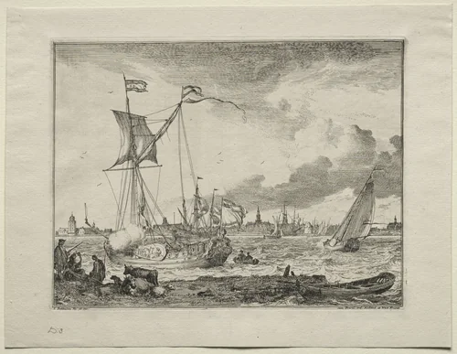 View of Amsterdam with Ships in Foreground by Ludolf Backhuysen, other, 1701