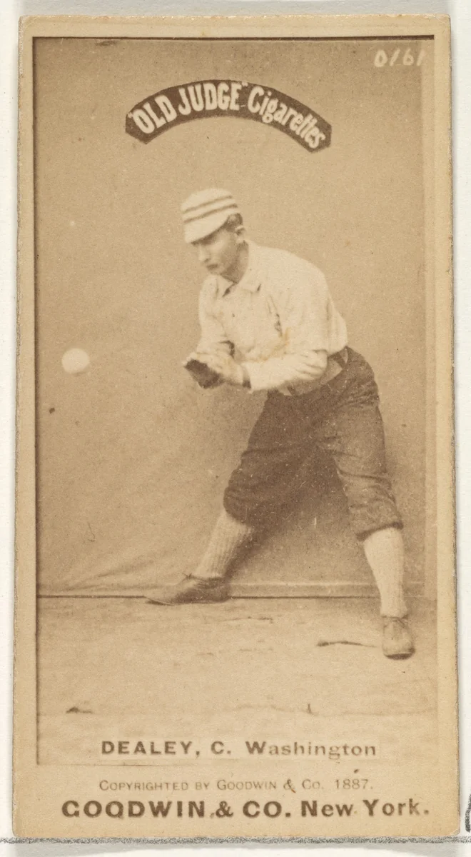 Patrick "Pat" E. Dealy, Catcher, Washington Nationals, from the Old Judge series (N172) for Old Judge Cigarettes by Goodwin & Company, photograph, 1887