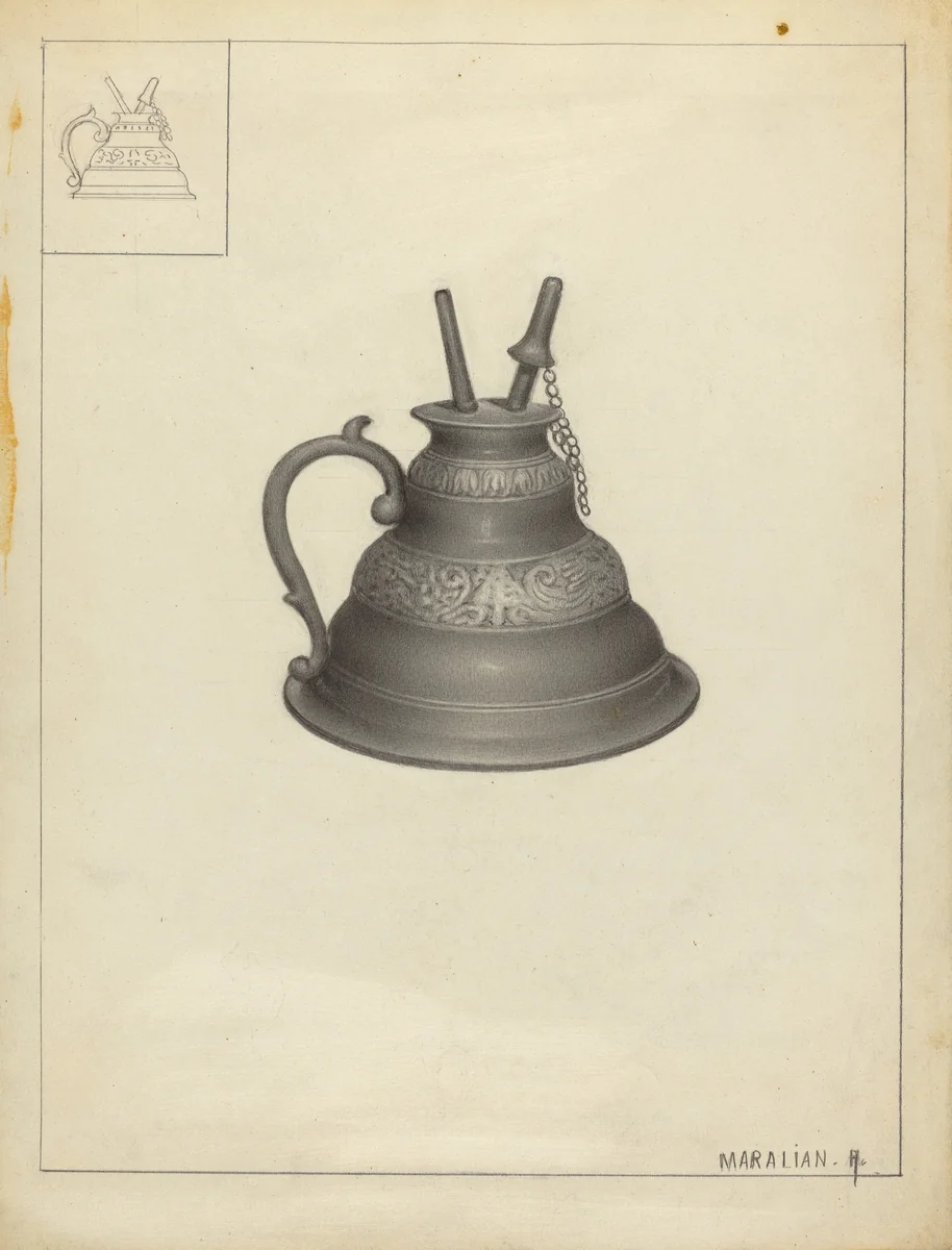 Lamp by Arsen Maralian, index of american design, 1936