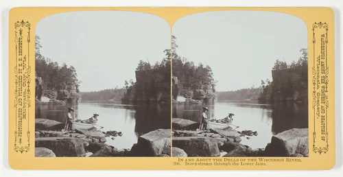 Down stream through the Lower Jaws, No. 206 from the series "In and About the Dells of the Wisconsin River" by Henry Hamilton Bennett, photograph, 1870-1908