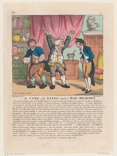 A Cure for Lying and a Bad Memory by Thomas Rowlandson, print, 1807