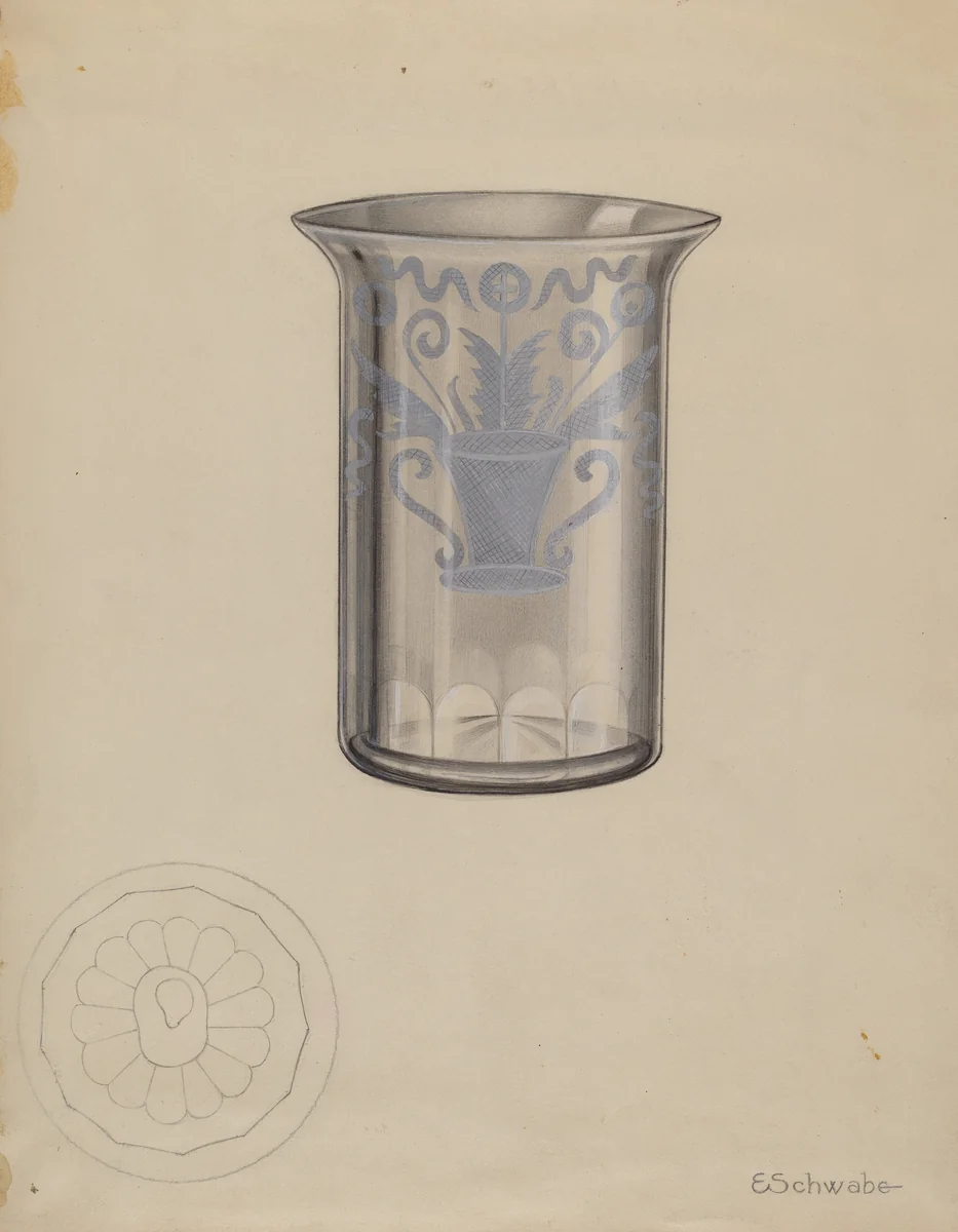 Stiegel Water Tumbler by Erwin Schwabe, index of american design, 1936