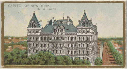 Capitol of New York in Albany, from the General Government and State Capitol Buildings series (N14) for Allen & Ginter Cigarettes Brands by Allen & Ginter, print, 1889