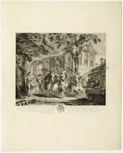 The Dance Hall by Pierre François Basan, print, 1743-1797