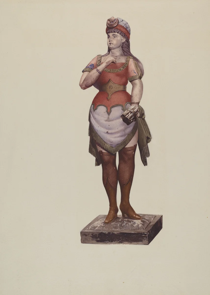 Cigar Store Figure by Joseph Goldberg, index of american design, 1937