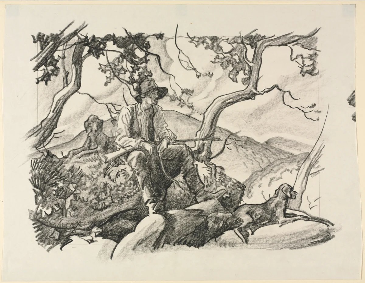 Mountain Top by Frank Wilcox, drawing, 1923-1928