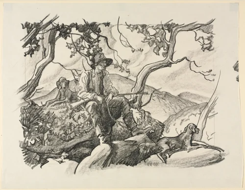 Mountain Top by Frank Wilcox, drawing, 1923-1928