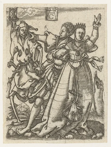 Echtpaar met de Dood by Unknown, print, 1562