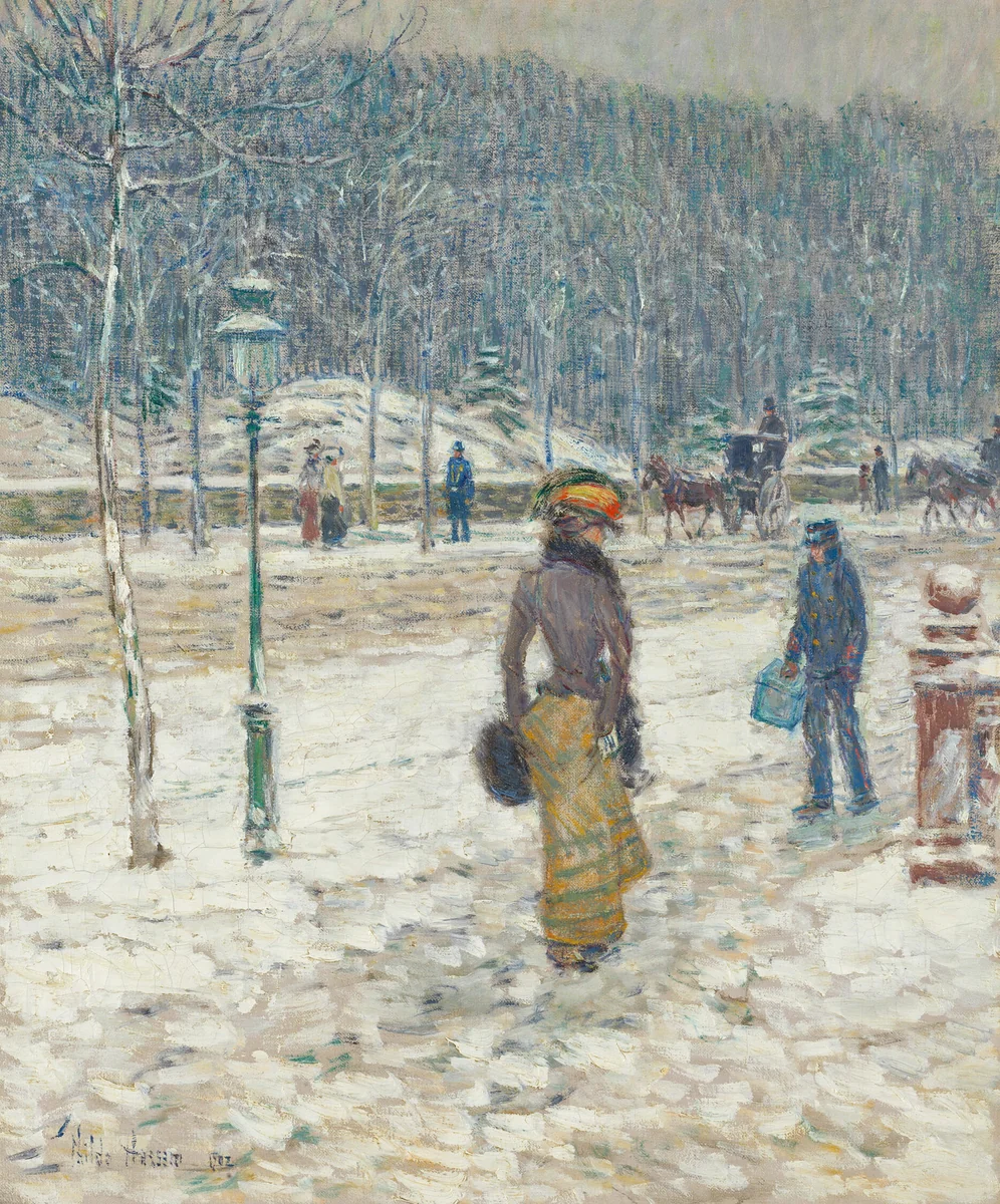 New York Street by Childe Hassam, painting, 1902