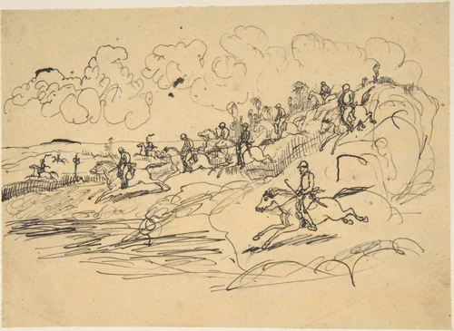 The Hunt by Rodolphe Bresdin, drawing, 1822-1885