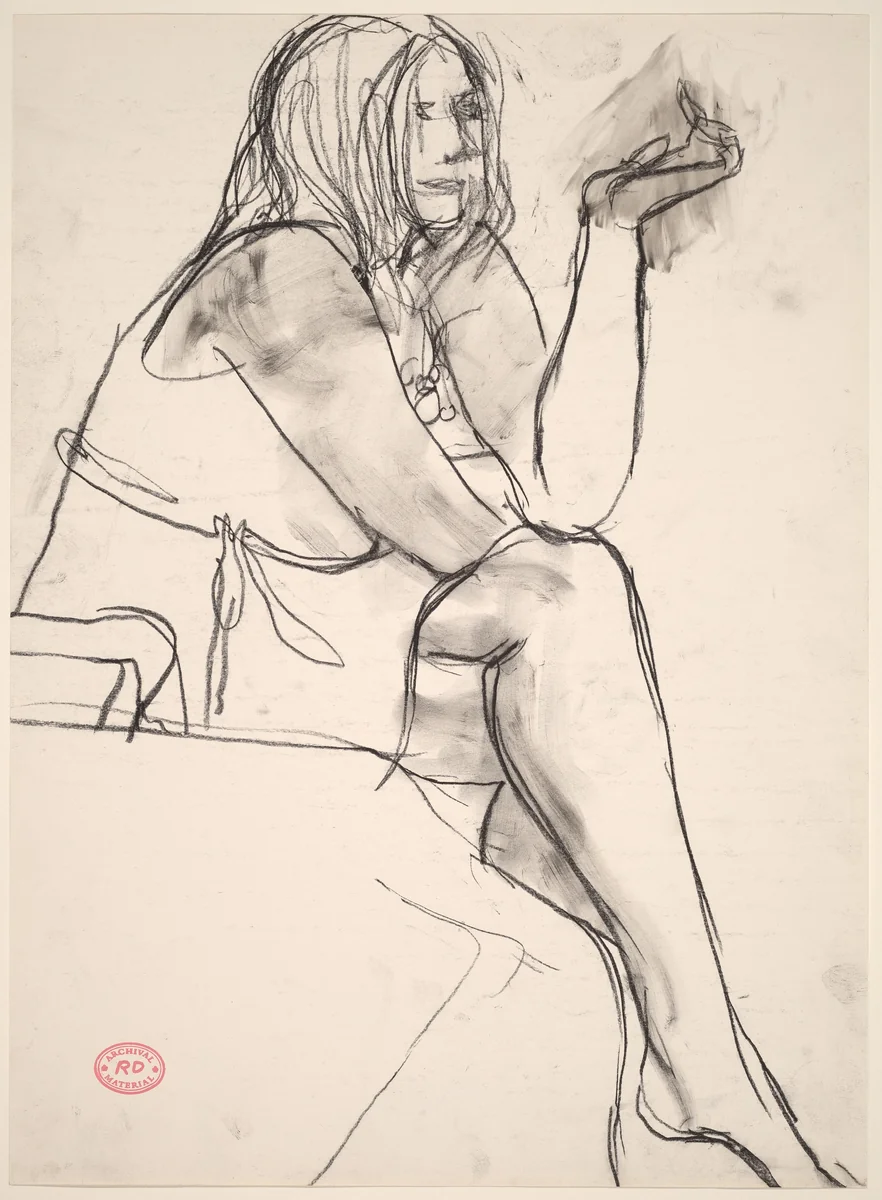 Untitled [seated woman with crossed legs] by Richard Diebenkorn, drawing, 1955-1967