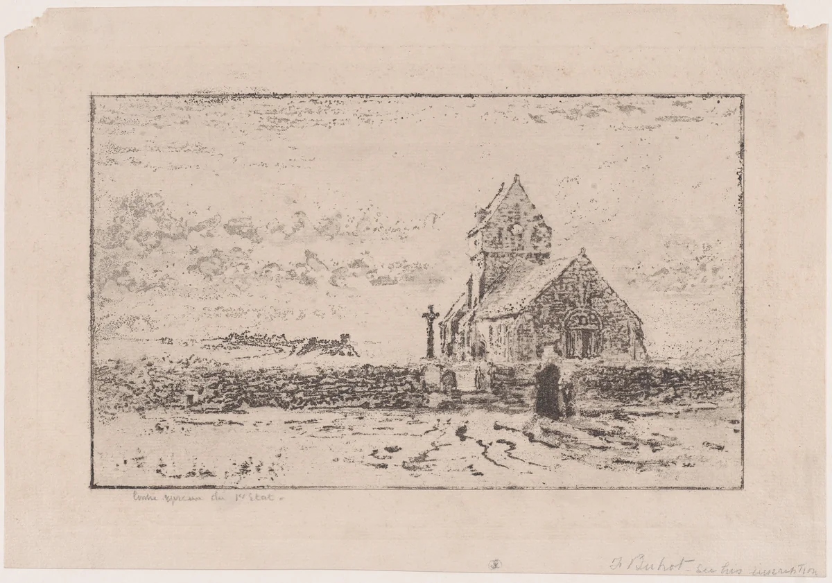 The Jobourg Church by Félix Hilaire Buhot, print, 1887