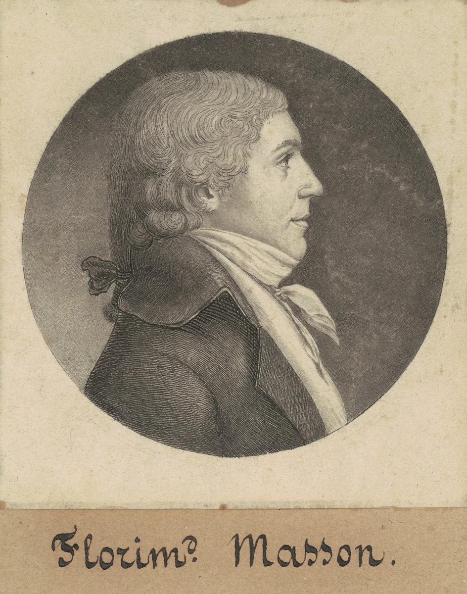 Florimond Masson by Charles B. J. Févret de Saint-Mémin, print, 1797-1798