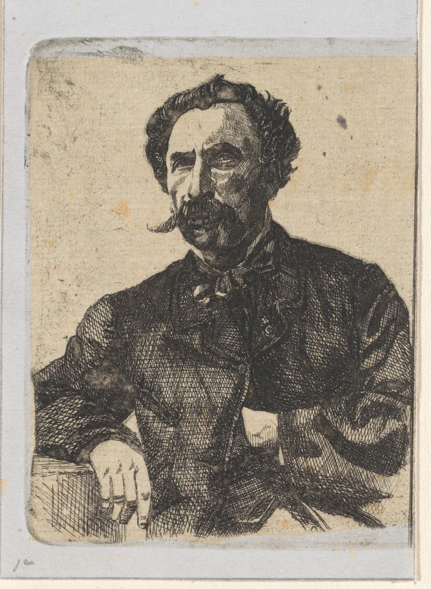 Portret van Samuel Verveer by Frederik Hendrik Weissenbruch, print, 1863