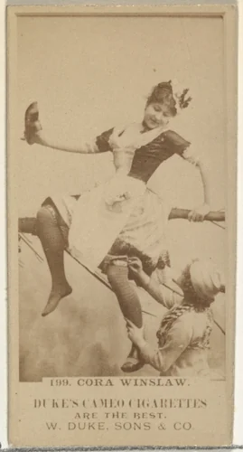 Card Number 199, Cora Winslaw, from the Actors and Actresses series (N145-5) issued by Duke Sons & Co. to promote Cameo Cigarettes by W. Duke, Sons & Co., photograph, 1880-1889