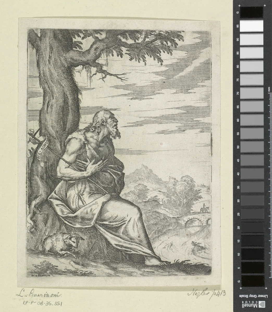 Johannes de Doper in de wildernis by Unknown, print, 1569