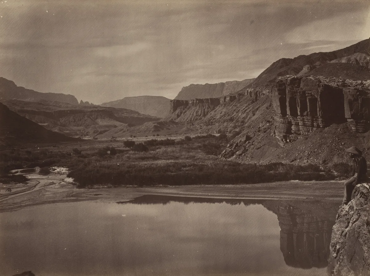 Looking Across the Colorado River to Mouth of Paria Creek by Timothy O'Sullivan, photograph, 1871