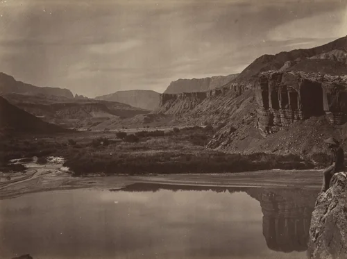Looking Across the Colorado River to Mouth of Paria Creek by Timothy O'Sullivan, photograph, 1871