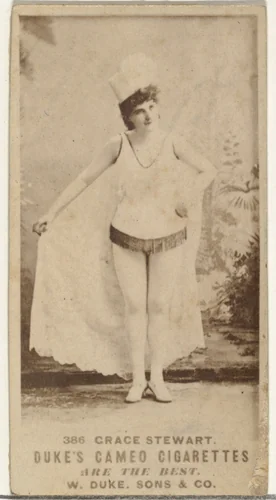 Card Number 386, Grace Stewart, from the Actors and Actresses series (N145-5) issued by Duke Sons & Co. to promote Cameo Cigarettes by W. Duke, Sons & Co., photograph, 1880-1889