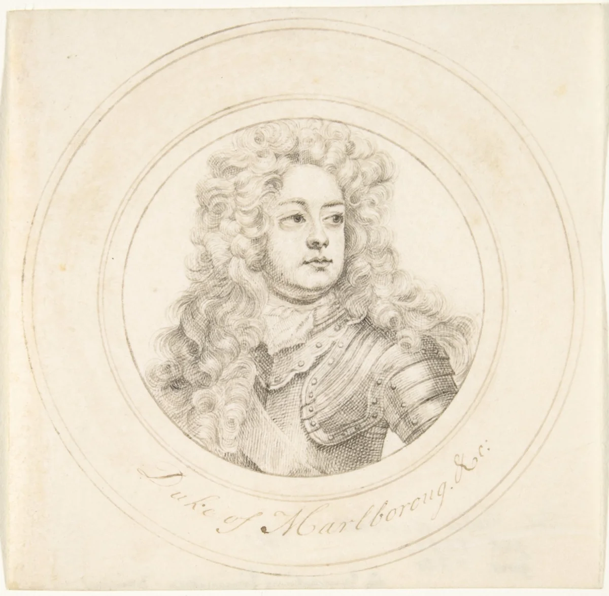 John Churchill, 1st Duke of Marlborough by John Faber, drawing, 1700-1721