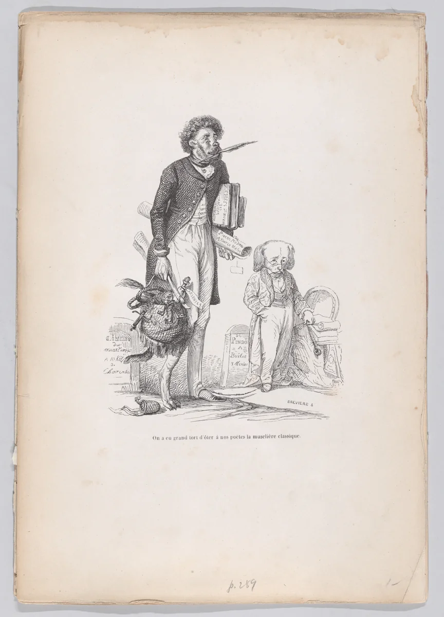 It has been very wrong to take from our poets the classic muzzle, from "Scenes from the Private and Public Life of Animals" by J. J. Grandville, print, 1832-1852