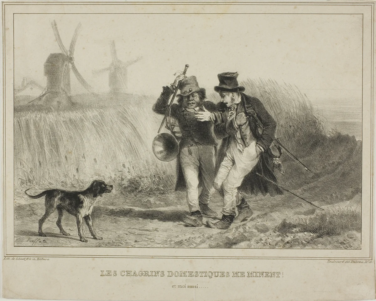 The Domestic Sorrows are my Torment! by Denis Auguste Marie Raffet, print, 1836